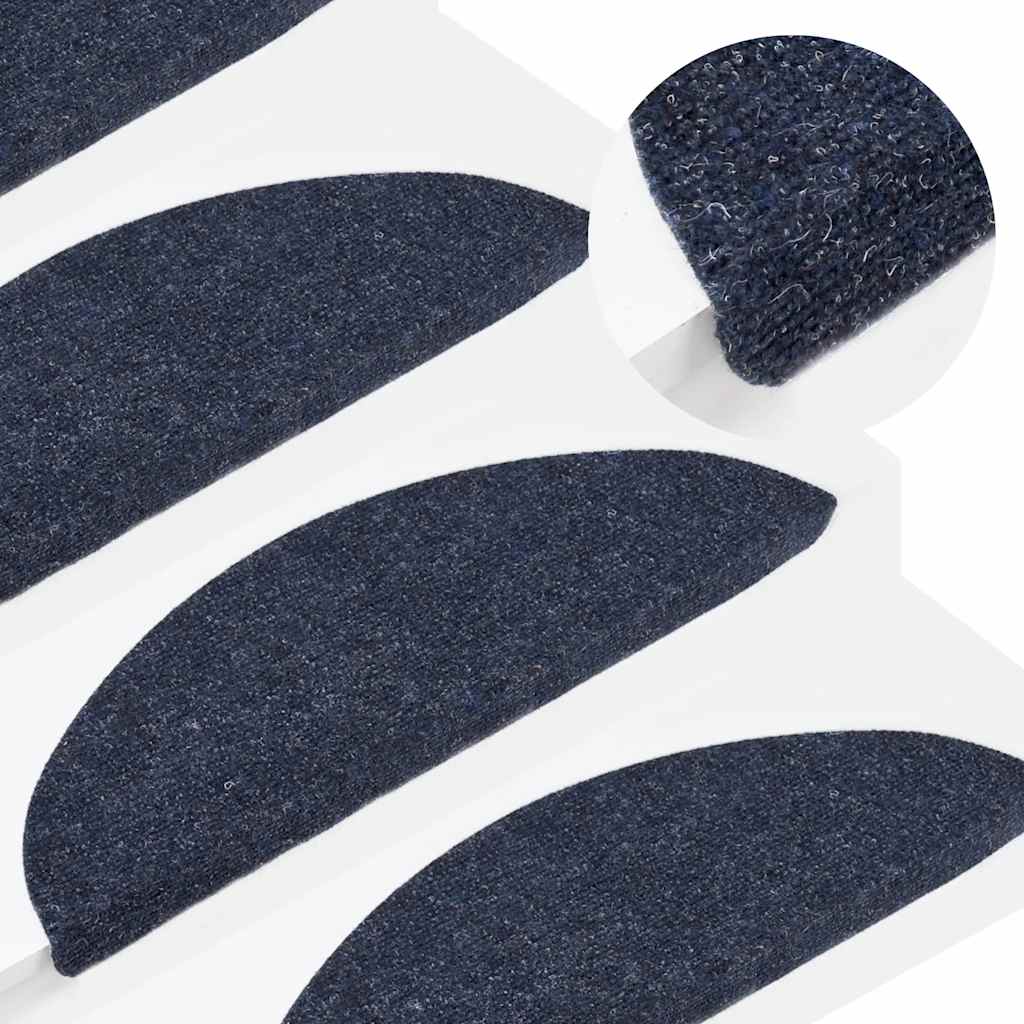 Self-adhesive stair mats 10 pcs. Blue 56x17x3 cm needle felt