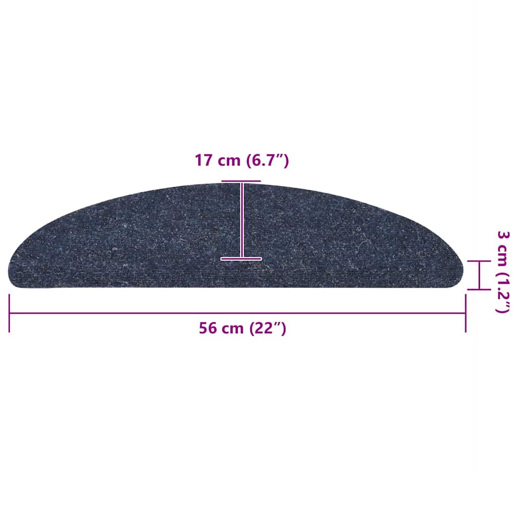Self-adhesive stair mats 10 pcs. Blue 56x17x3 cm needle felt