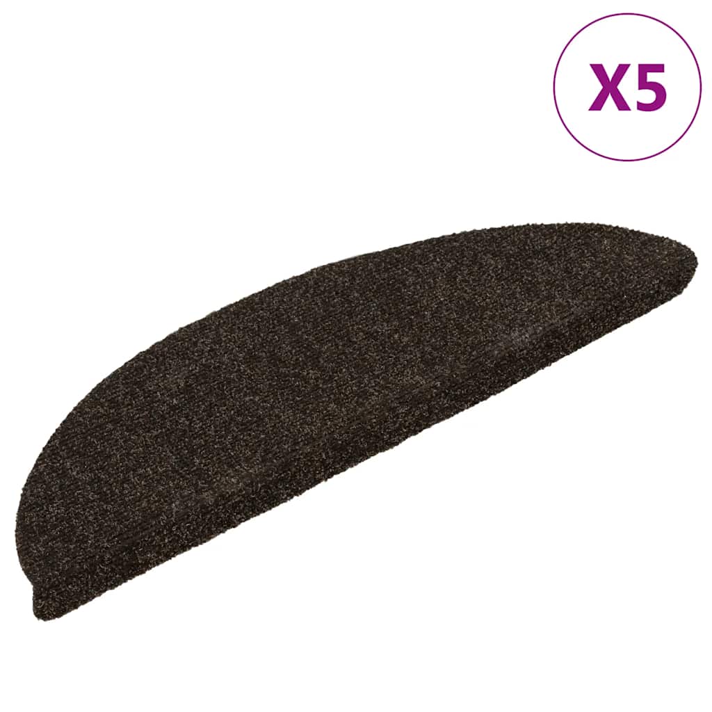 Stufenmatten Selbstklebend 5 Stk. 56x17x3 cm Dunkelbraun Halbrund