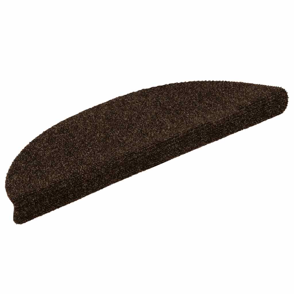 Self-adhesive stair mats 5 pcs. Brown 56x17x3cm needle felt