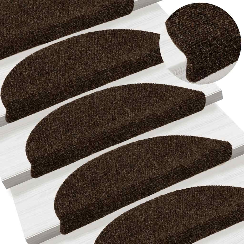 Stufenmatten Selbstklebend 5 Stk. 56x17x3 cm Braun Halbrund