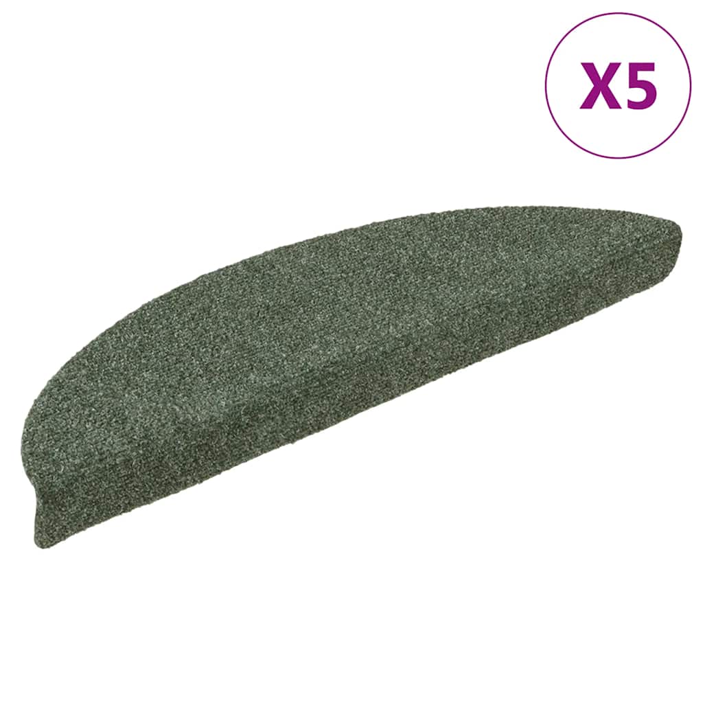 Stufenmatten Selbstklebend 5 Stk. 56x17x3 cm Grün Halbrund