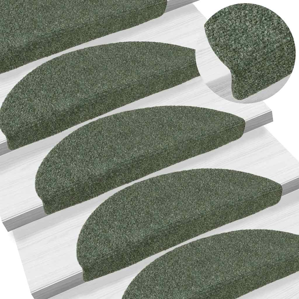 Stufenmatten Selbstklebend 10 Stk. 56x17x3 cm Grün Halbrund
