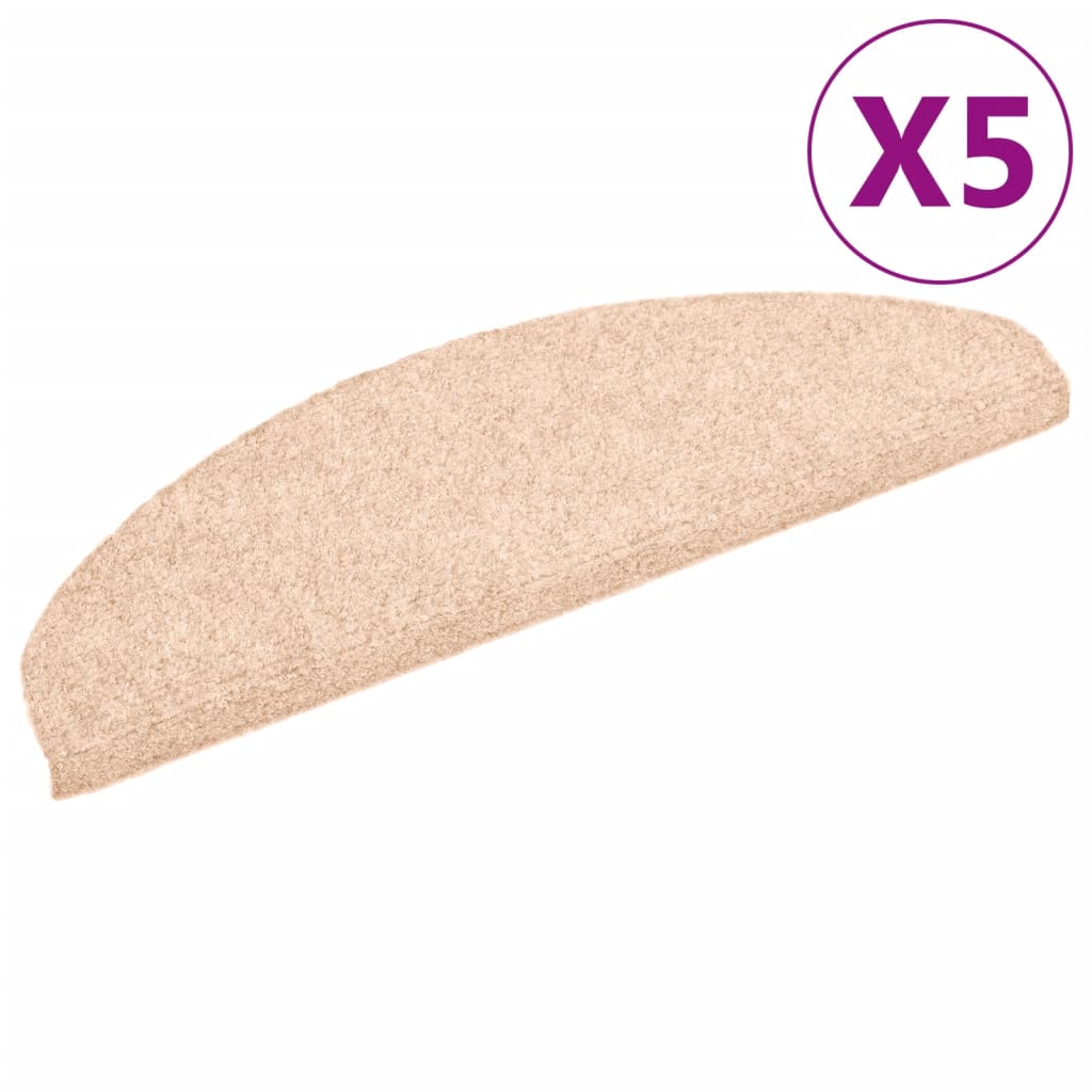 Self-adhesive stair mats 5 pcs. Brown 65x21x4cm needle felt