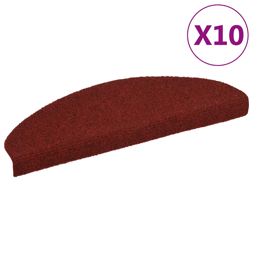 Self-adhesive stair mats 10 pcs. Red 65x21x4 cm needle felt