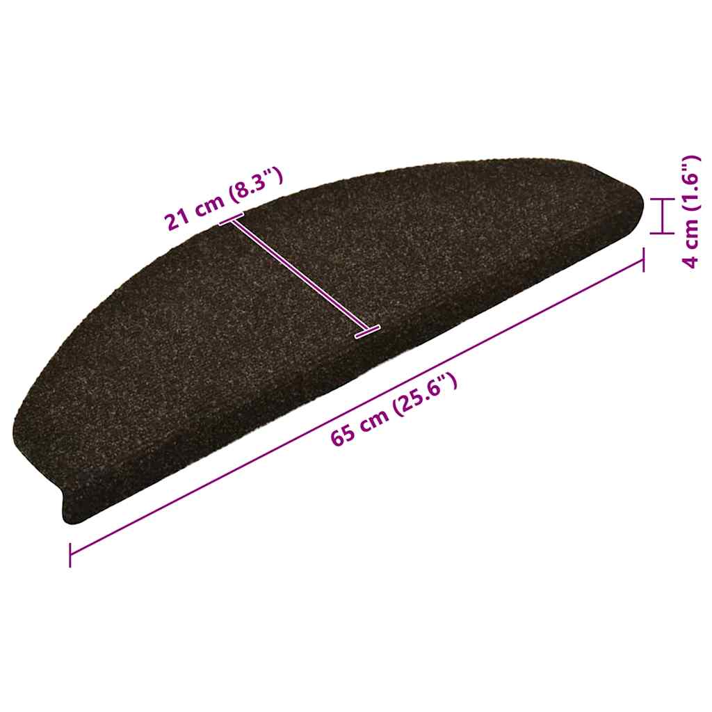 Stufenmatten Selbstklebend 5 Stk. 65x21x4 cm Dunkelbraun Halbrund Groß
