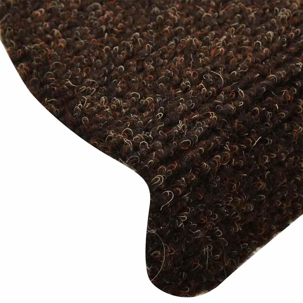 Self-adhesive stair mats 10 pcs. Brown 65x21x4cm needle felt