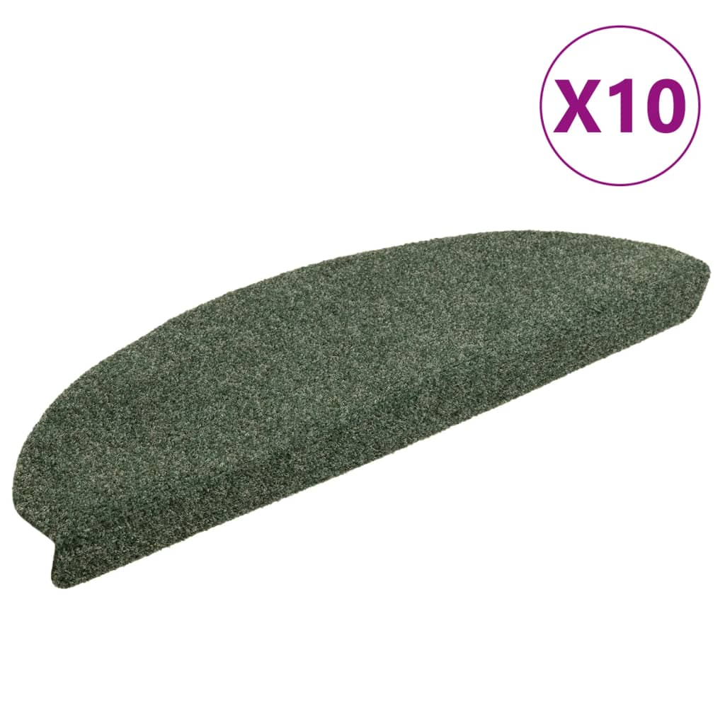 Self-adhesive stair mats 10 pcs. Green 65x21x4cm needle felt