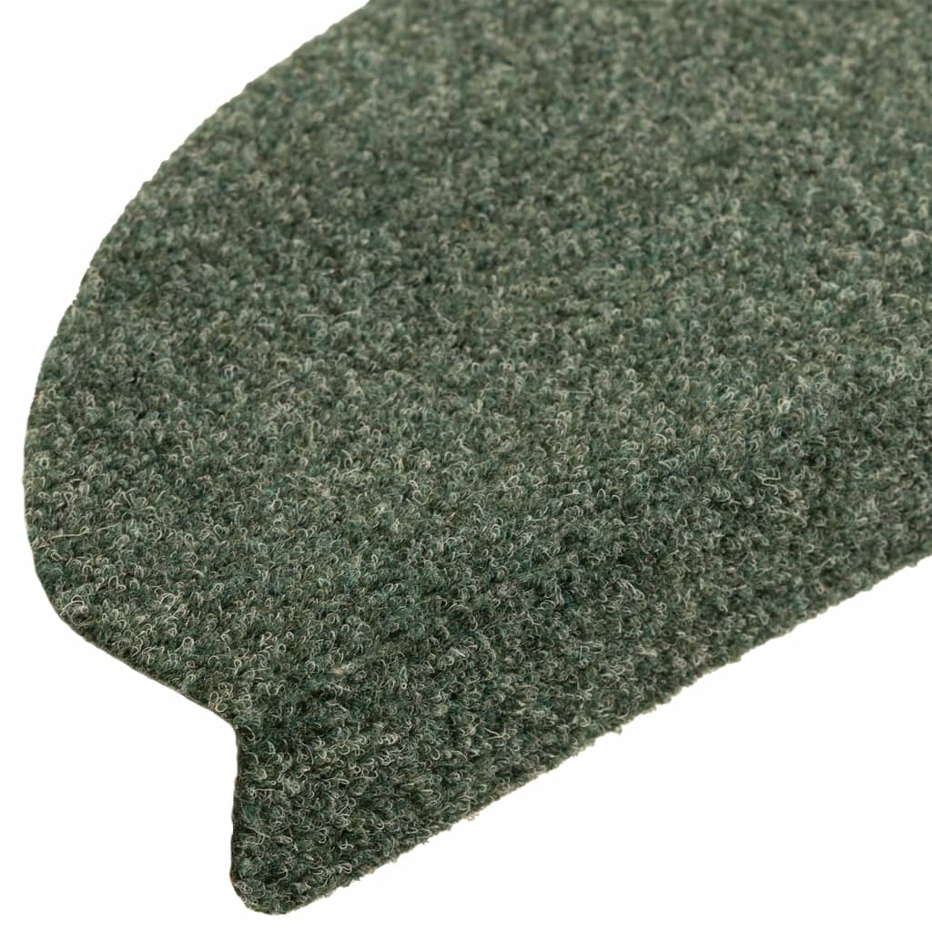 Self-adhesive stair mats 10 pcs. Green 65x21x4cm needle felt