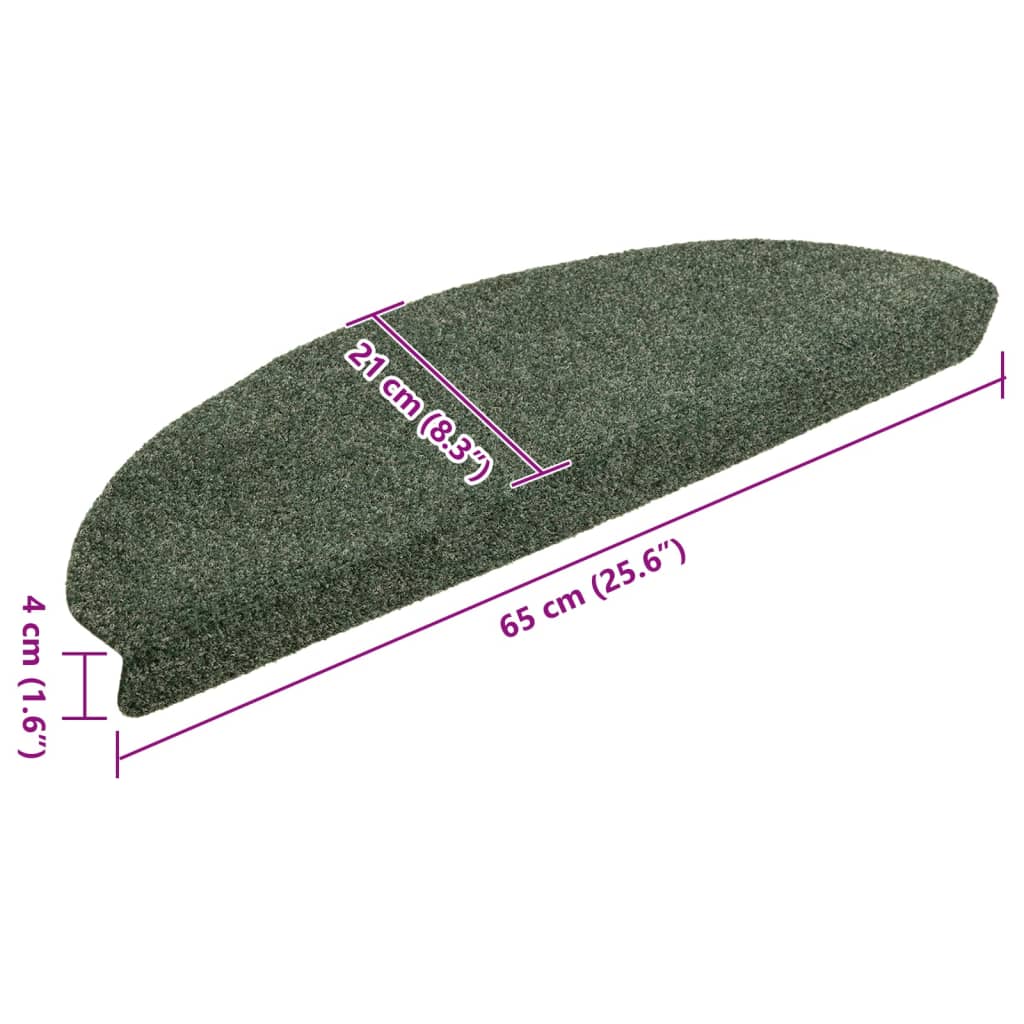 Self-adhesive stair mats 10 pcs. Green 65x21x4cm needle felt