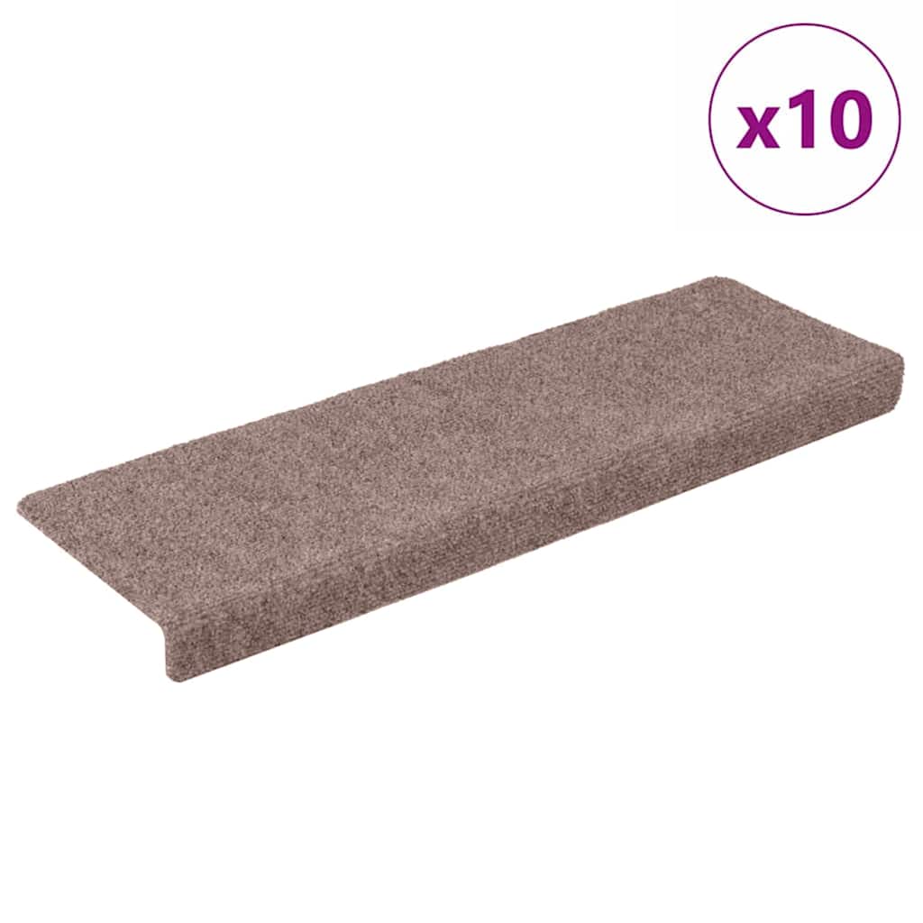 Stufenmatten Selbstklebend 10 Stk. 65x21x4 cm Creme Rechteckiger Rand