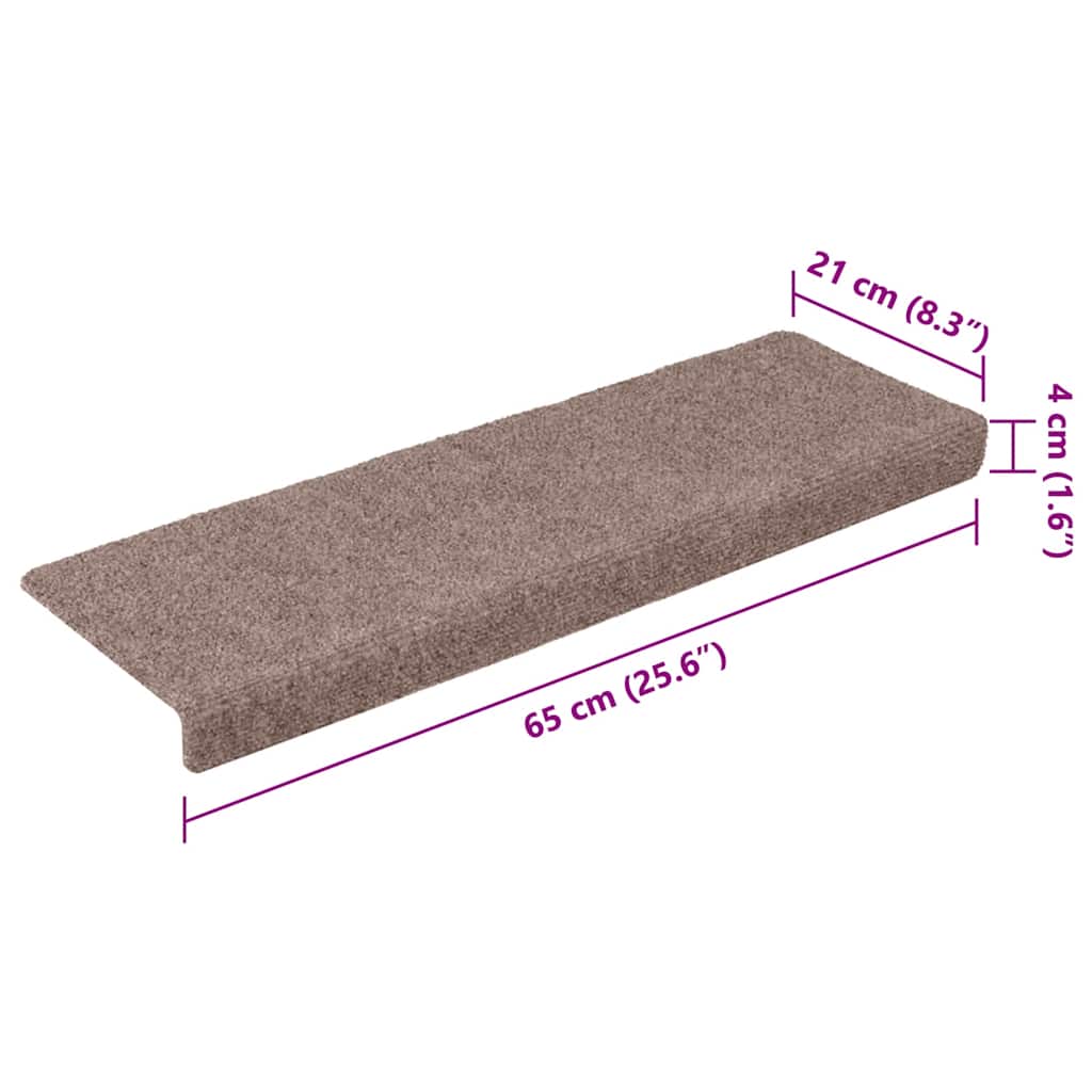 Stufenmatten Selbstklebend 10 Stk. 65x21x4 cm Creme Rechteckiger Rand