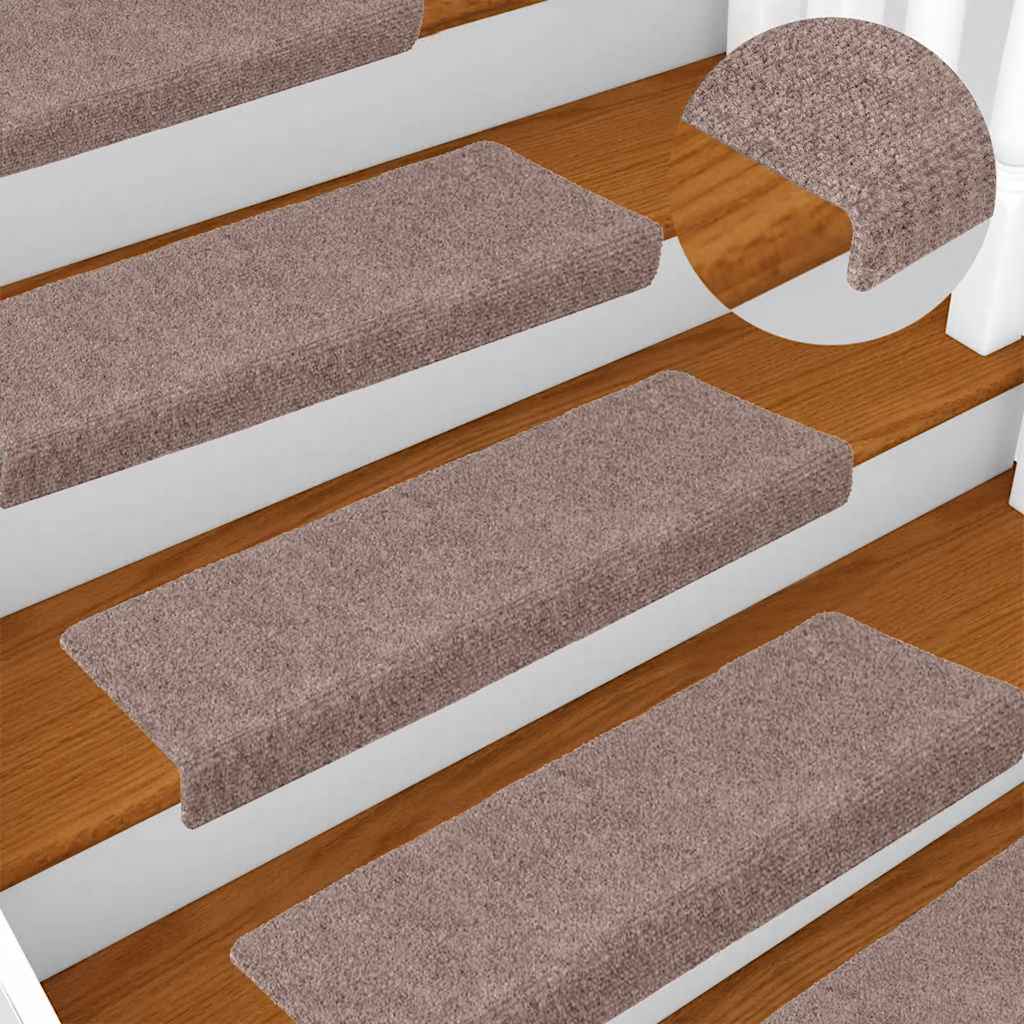 Stufenmatten Selbstklebend 10 Stk. 65x21x4 cm Creme Rechteckiger Rand