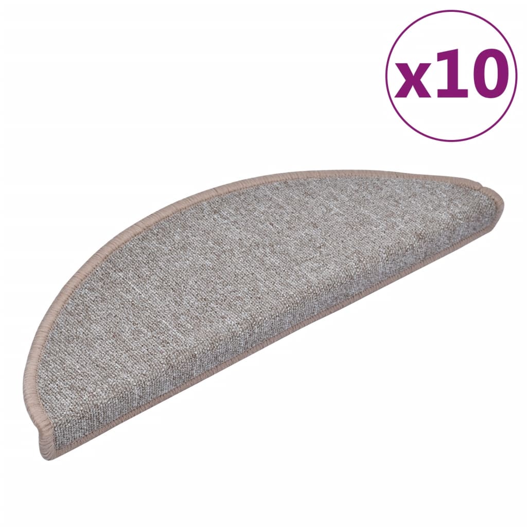 Stair mats 10 pcs. 65x24x4 cm light brown