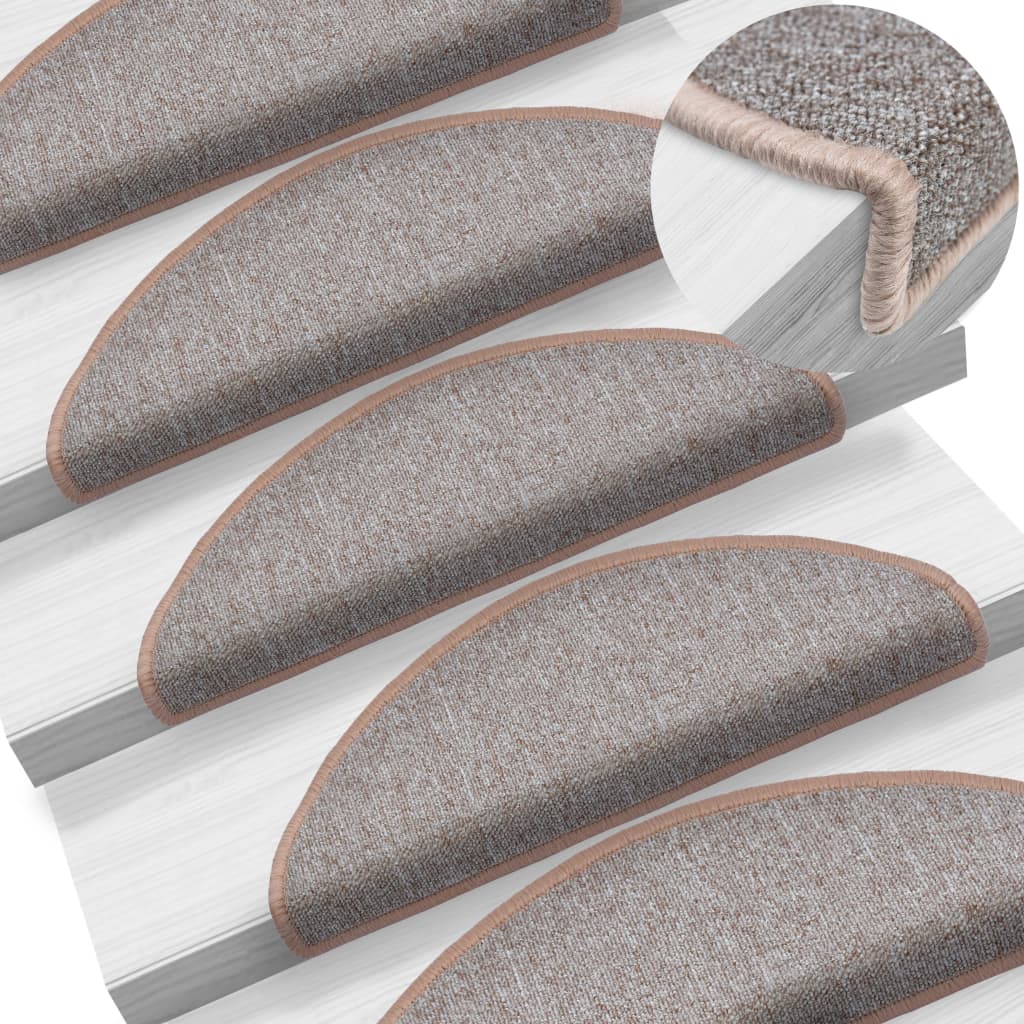 Stair mats 10 pcs. 65x24x4 cm light brown