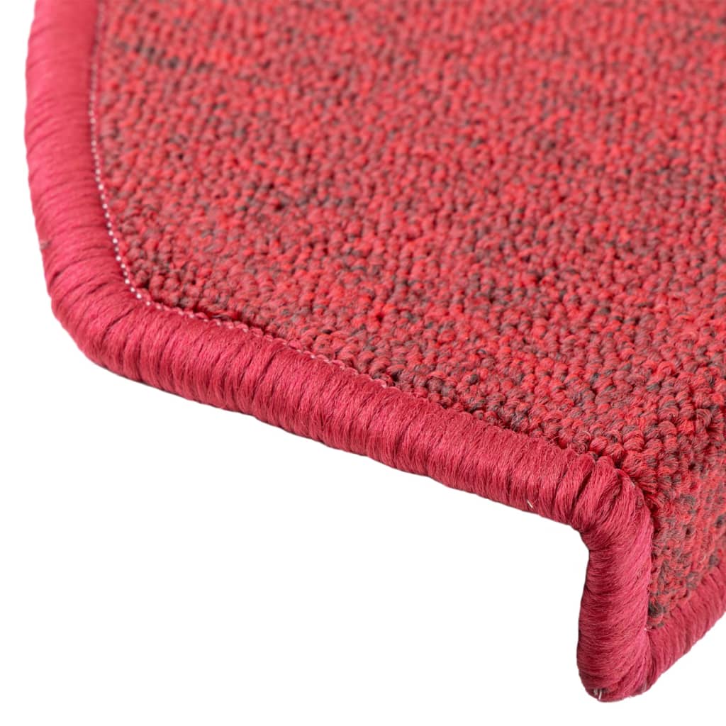 Stair mats 10 pieces 65x24x4 cm Bordeaux red