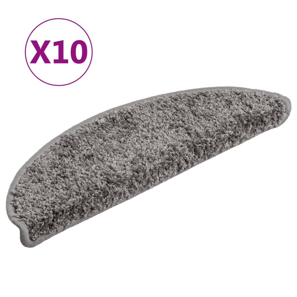 Stair mats 10 pcs. 56x17x3 cm gray