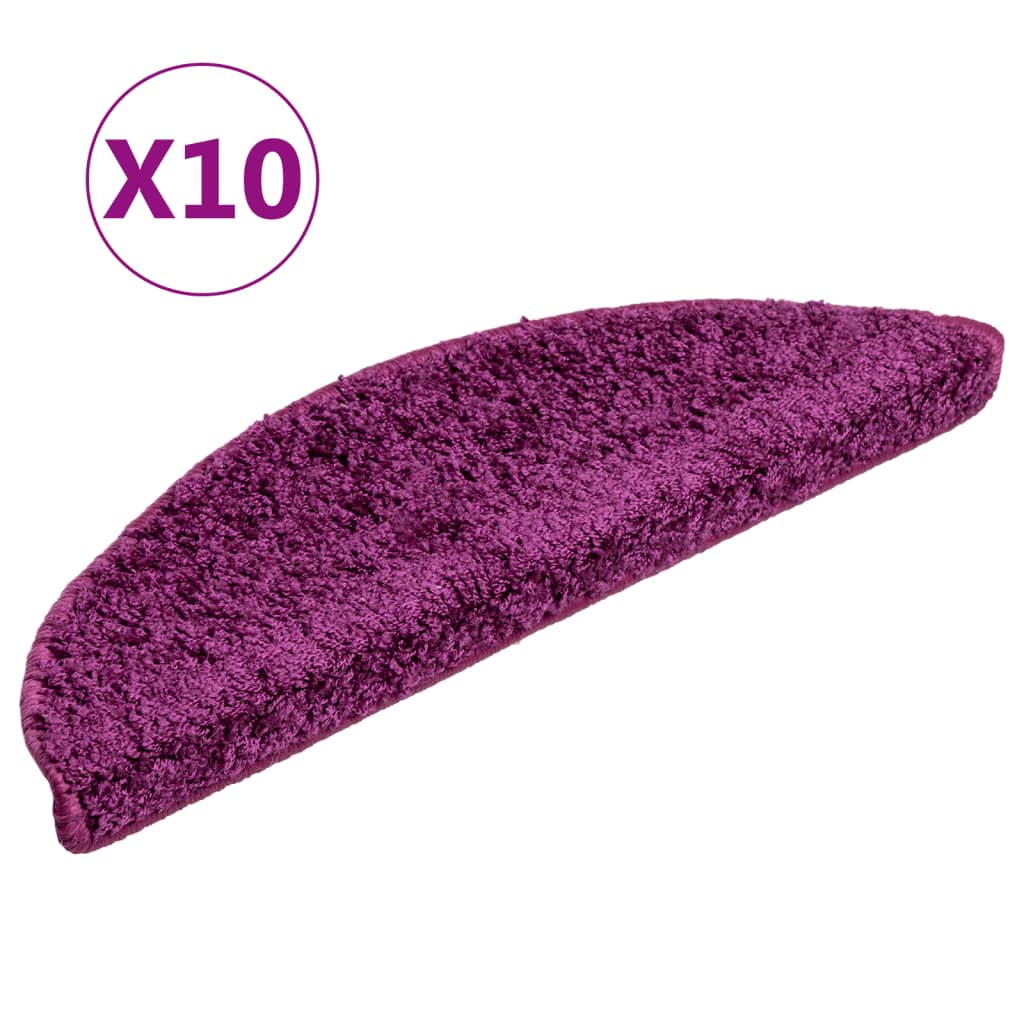 Stair mats 10 pcs. 56x17x3 cm purple