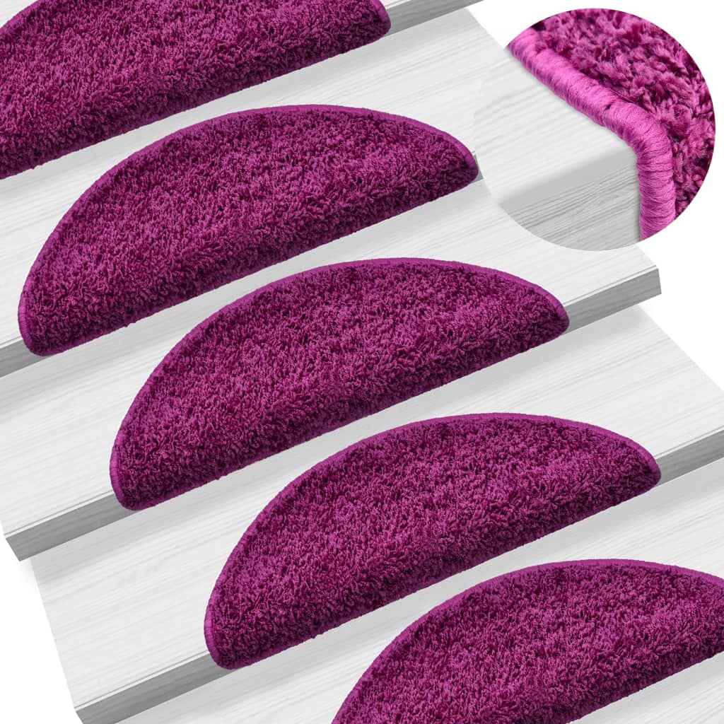 Stair mats 10 pcs. 56x17x3 cm purple