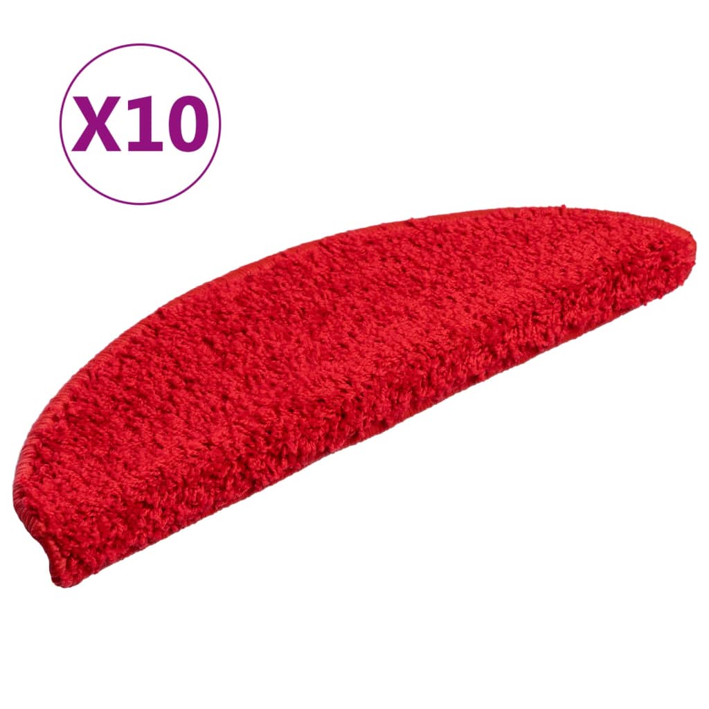 Stair mats 10 pcs. 56x17x3 cm red