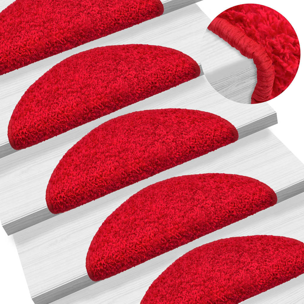 Stair mats 10 pcs. 56x17x3 cm red