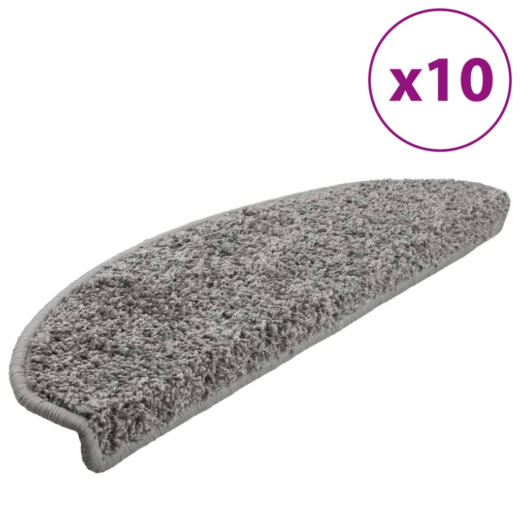 Stair mats 10 pcs. 65x25 cm gray