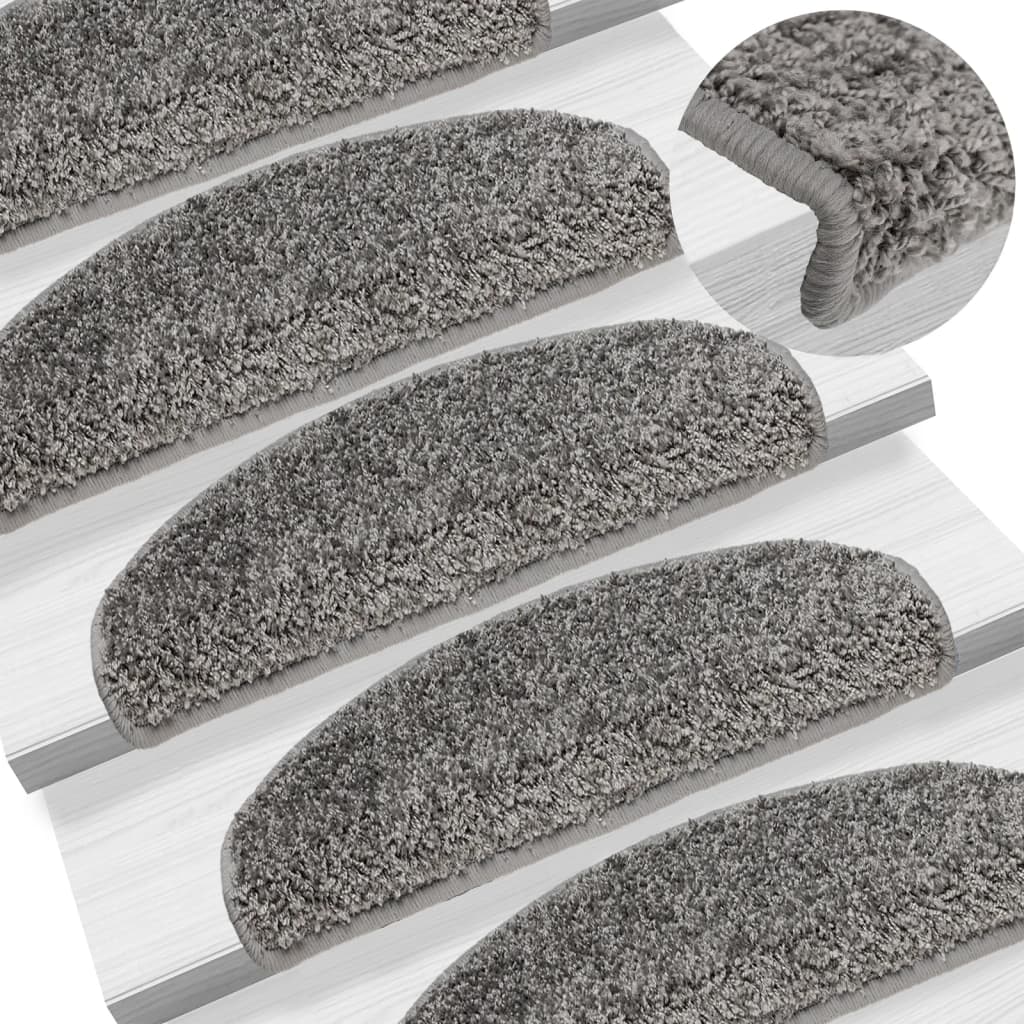Stair mats 10 pcs. 65x25 cm gray