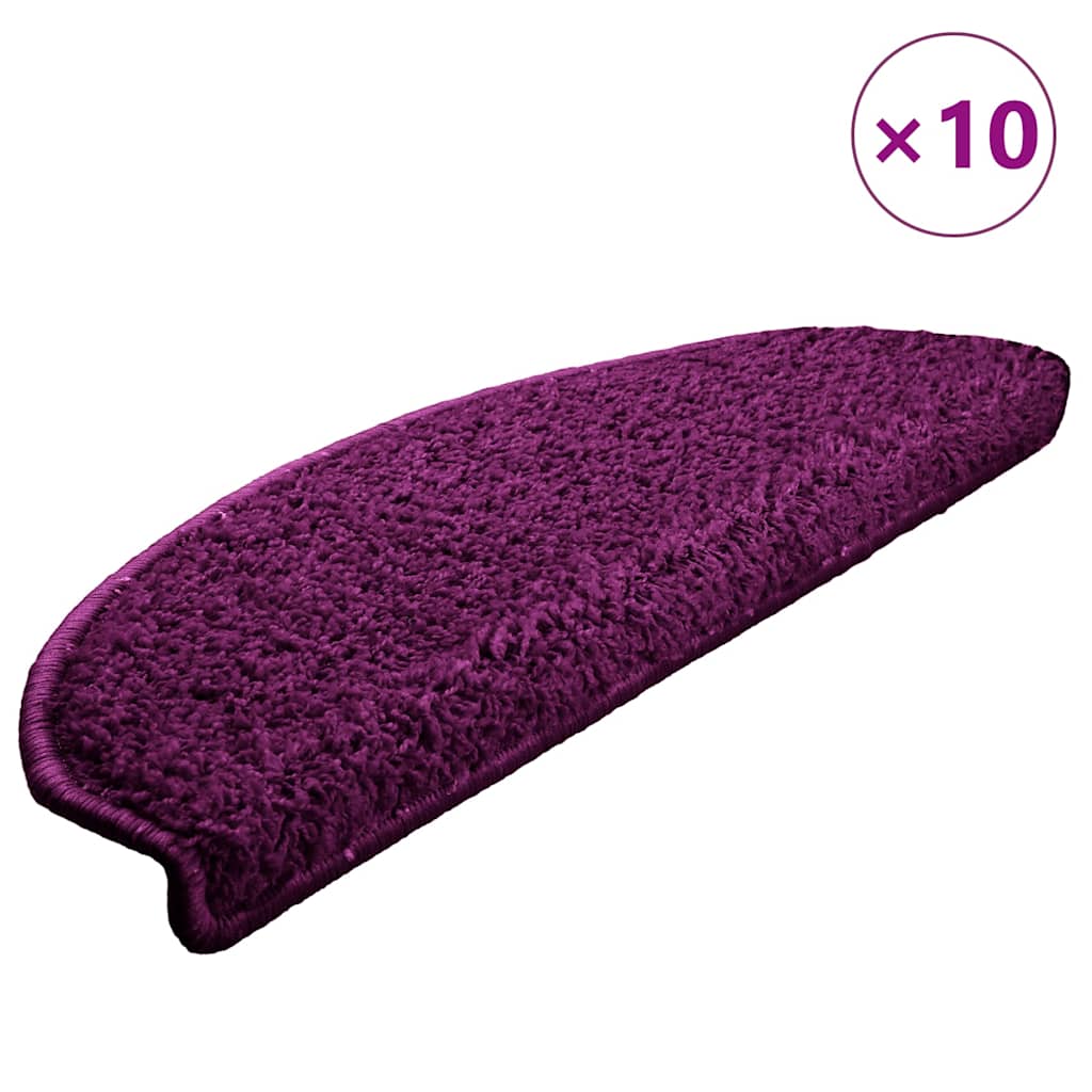 Stair mats 10 pcs. 65x21x4 cm purple