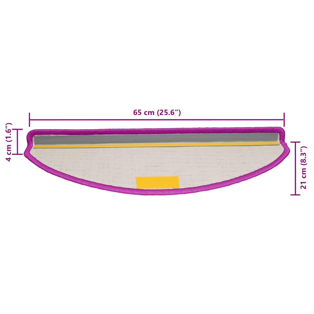 Stufenmatten 10 Stk. 65x21x4 cm Violett Halbrund Groß