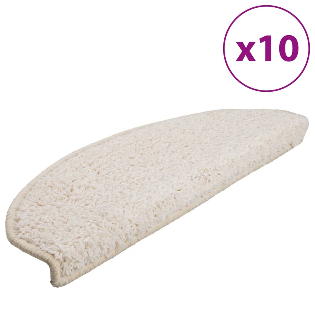 Stair mats 10 pcs. 65x21x4 cm white