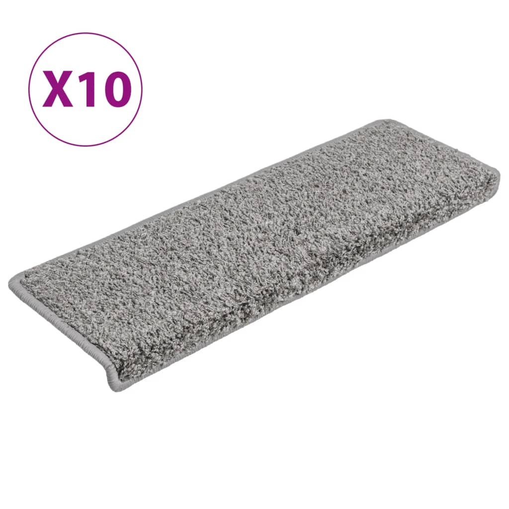 Stair mats 10 pcs. 65x21x4 cm gray