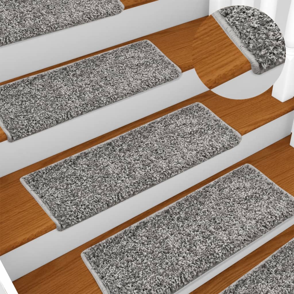 Stair mats 10 pcs. 65x21x4 cm gray