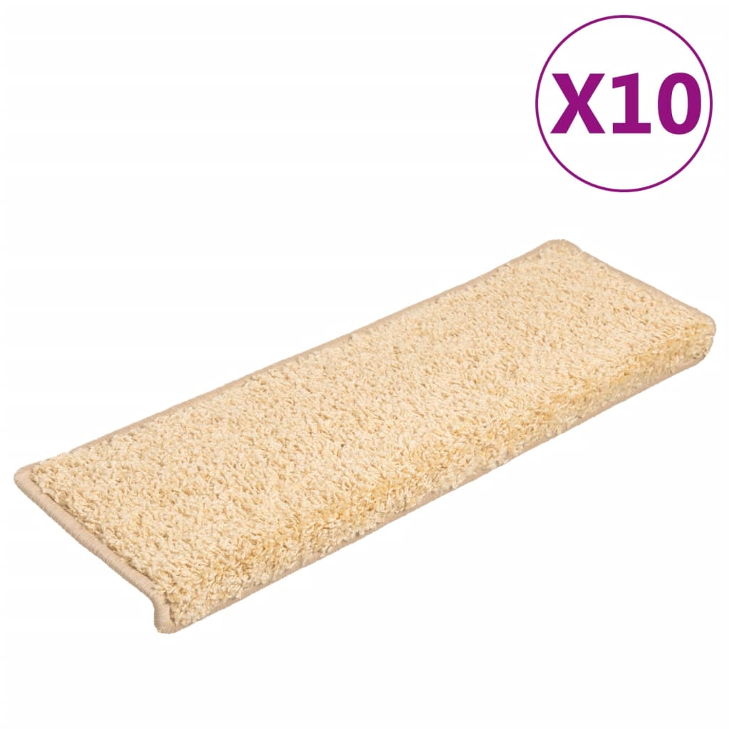 Stair mats 10 pcs. 65x21x4 cm brown