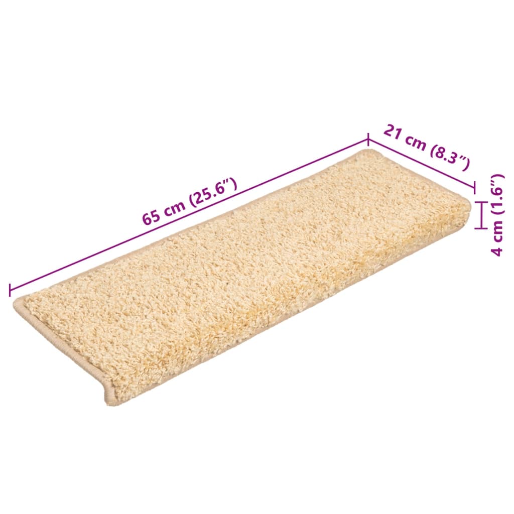 Stair mats 10 pcs. 65x21x4 cm brown