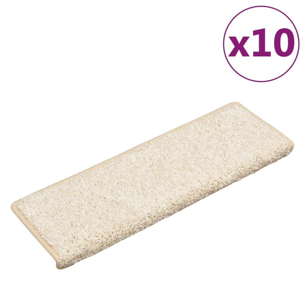 Stair mats 10 pcs. 65x21x4 cm white