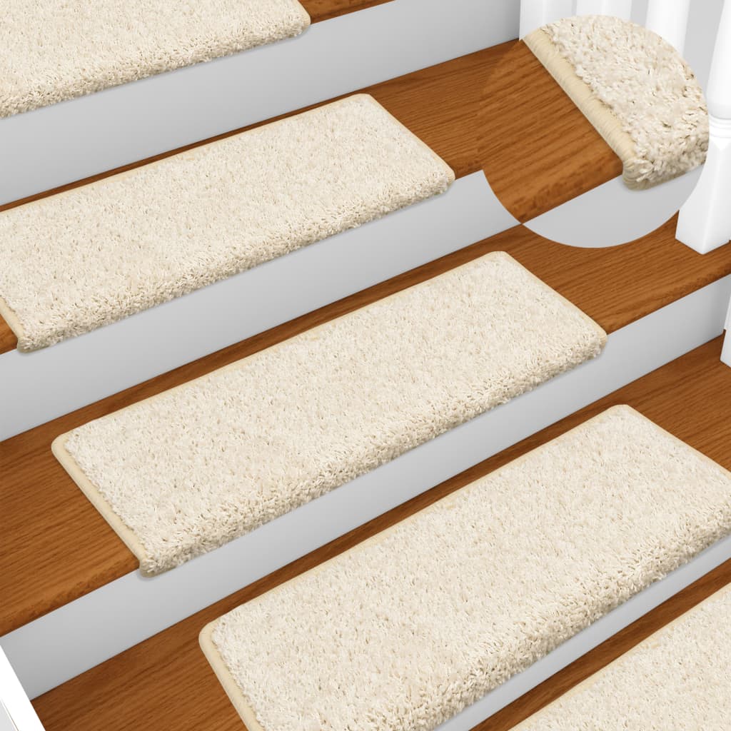 Stair mats 10 pcs. 65x21x4 cm white