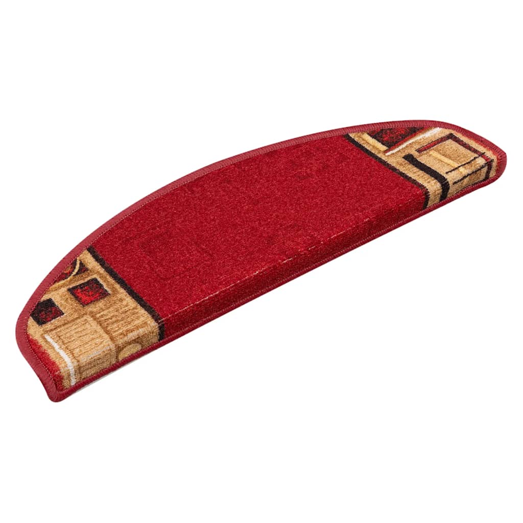 Self-adhesive stair mats, 5 pieces, 65 x 21 x 4 cm, red