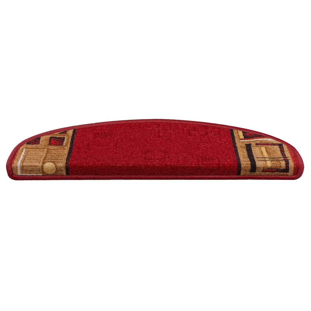 Self-adhesive stair mats, 5 pieces, 65 x 21 x 4 cm, red