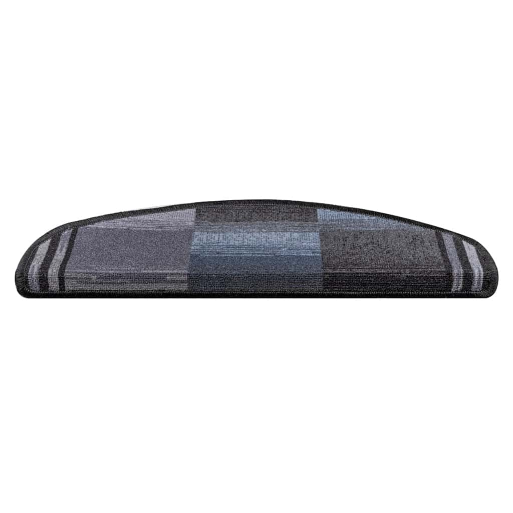 Self-adhesive stair mats, 5 pieces, 65 x 21 x 4 cm, black and grey