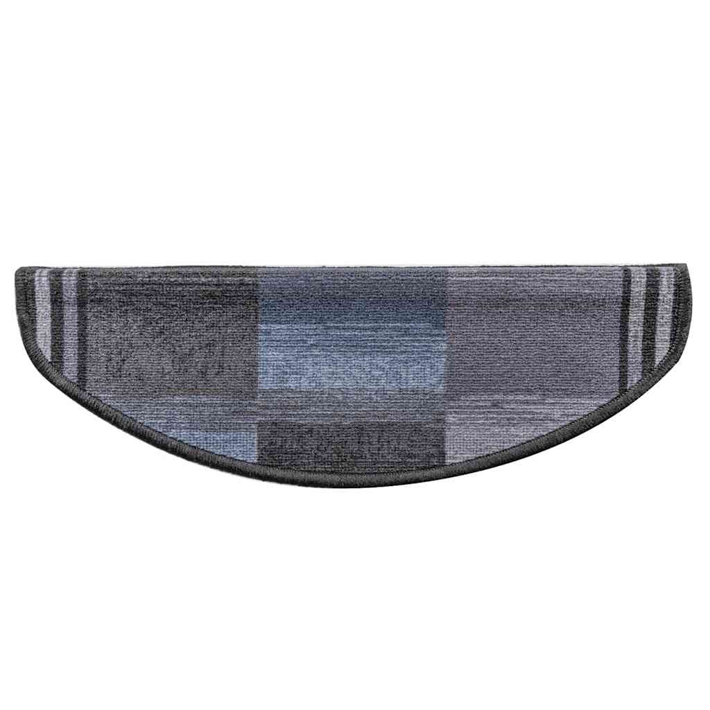 Self-adhesive stair mats, 5 pieces, 65 x 21 x 4 cm, black and grey