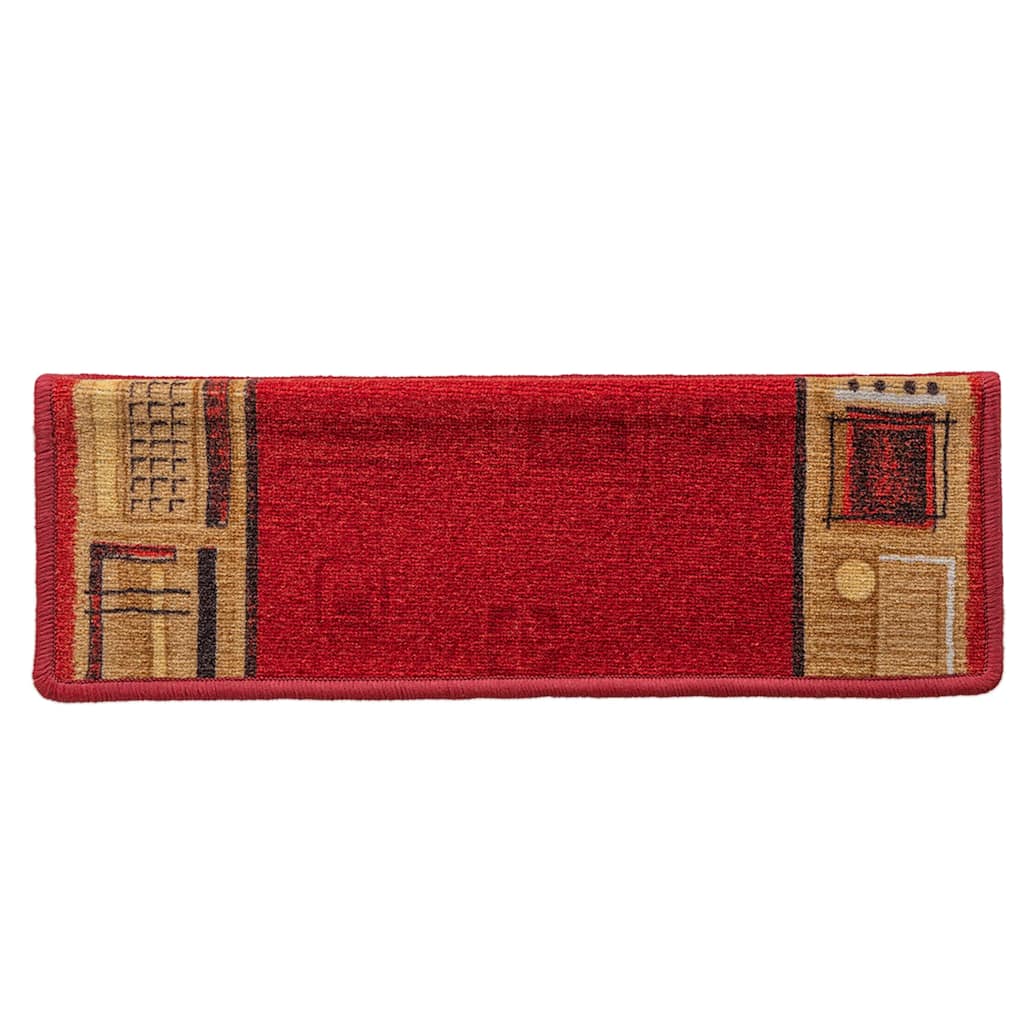 Self-adhesive stair mats, 10 pieces, 65 x 21 x 4 cm, red