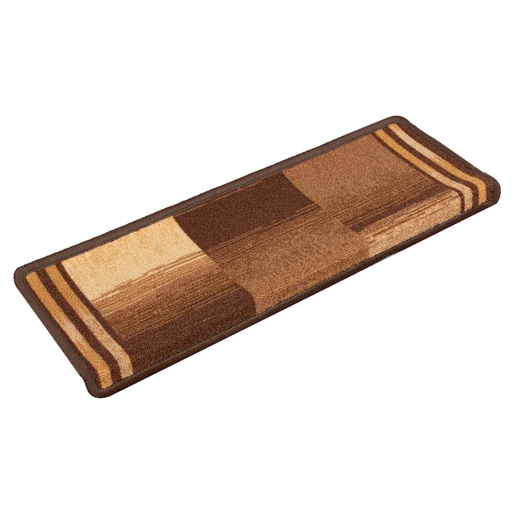 Self-adhesive stair mats, 5 pieces, 65 x 21 x 4 cm, brown
