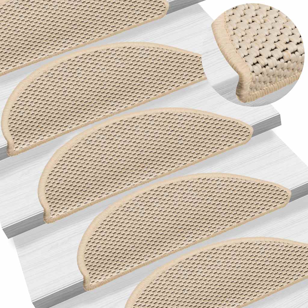 Treppenmatten Selbstklebend Sisal-Look 15 Stk. 56x17x3 Berber