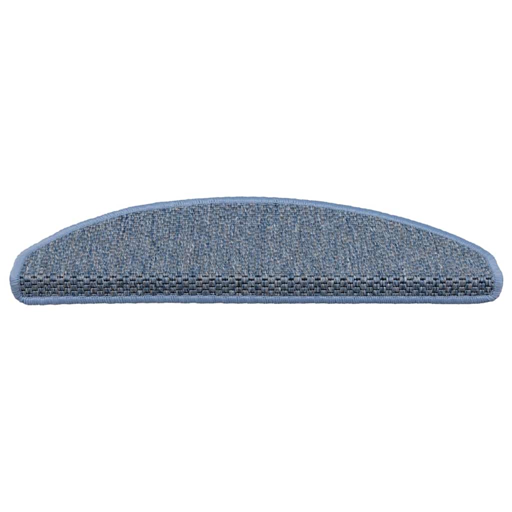 Treppenmatten Selbstklebend Sisal-Optik 15 Stk. 65x21x4 cm Blau