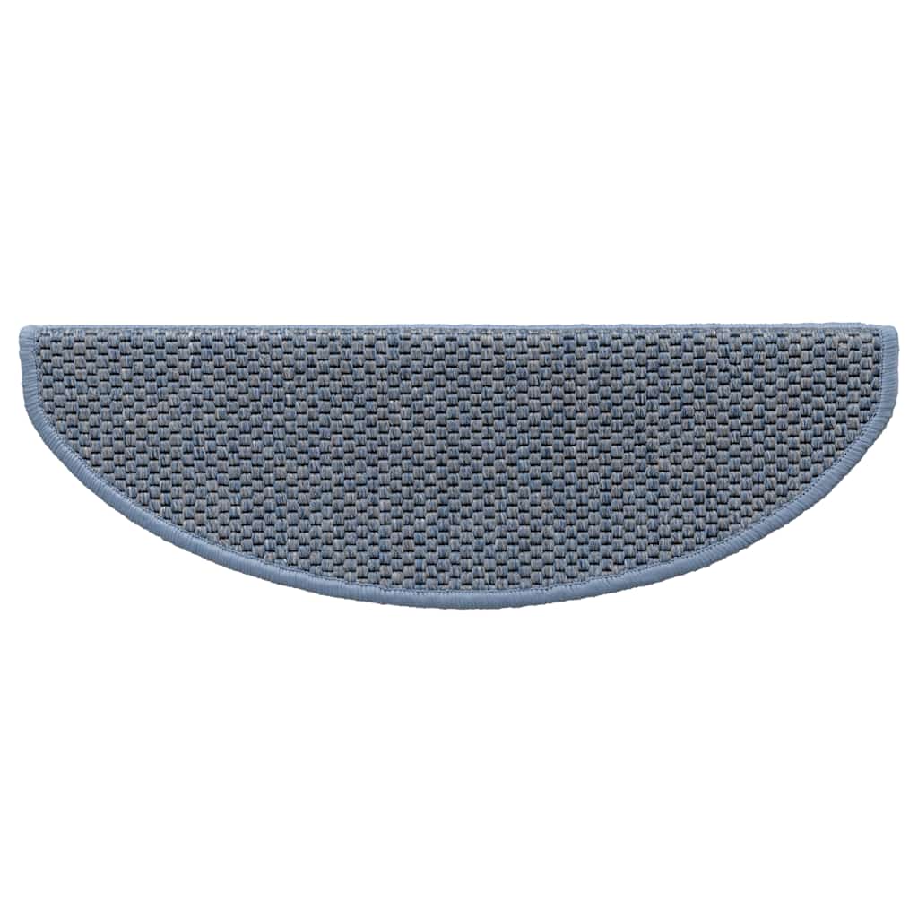 Treppenmatten Selbstklebend Sisal-Optik 15 Stk. 65x21x4 cm Blau