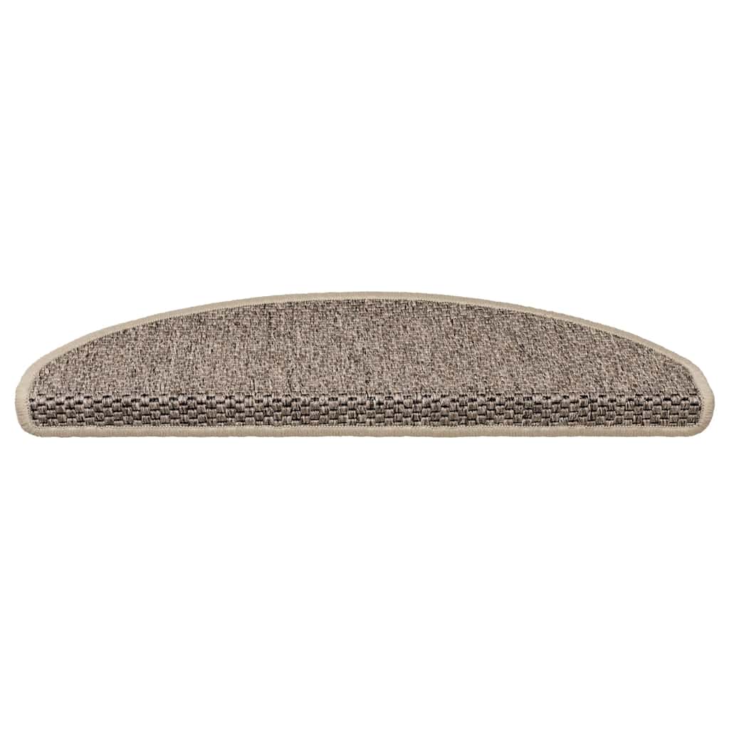 Treppenmatten Selbstklebend Sisal 15 Stk. 65x21x4cm Dunkelbeige