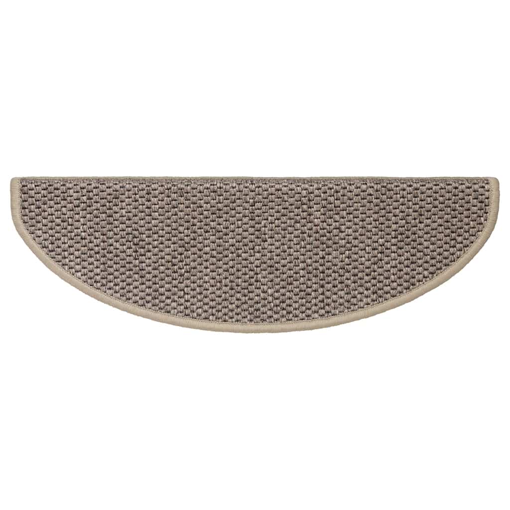 Treppenmatten Selbstklebend Sisal 15 Stk. 65x21x4cm Dunkelbeige