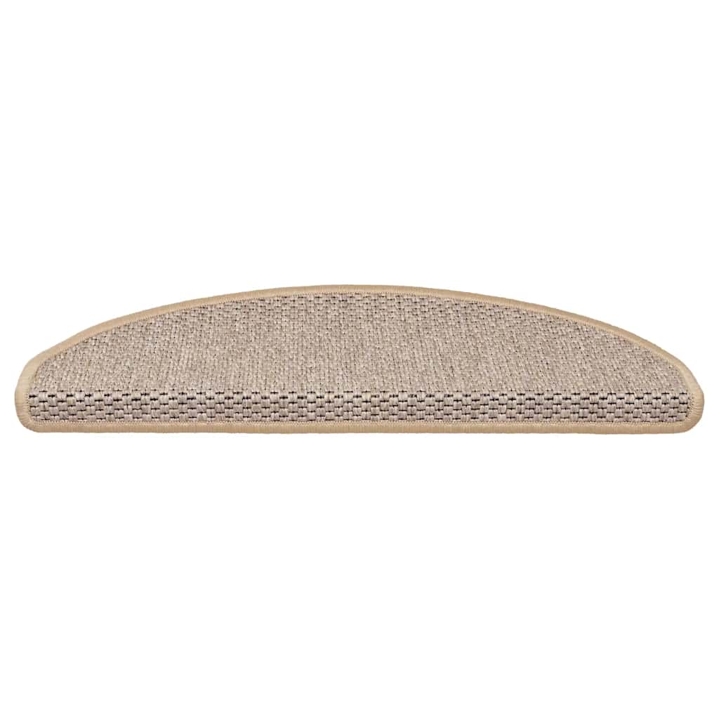 Stair mats self-adhesive sisal 15 pieces 65x21x4 cm light beige