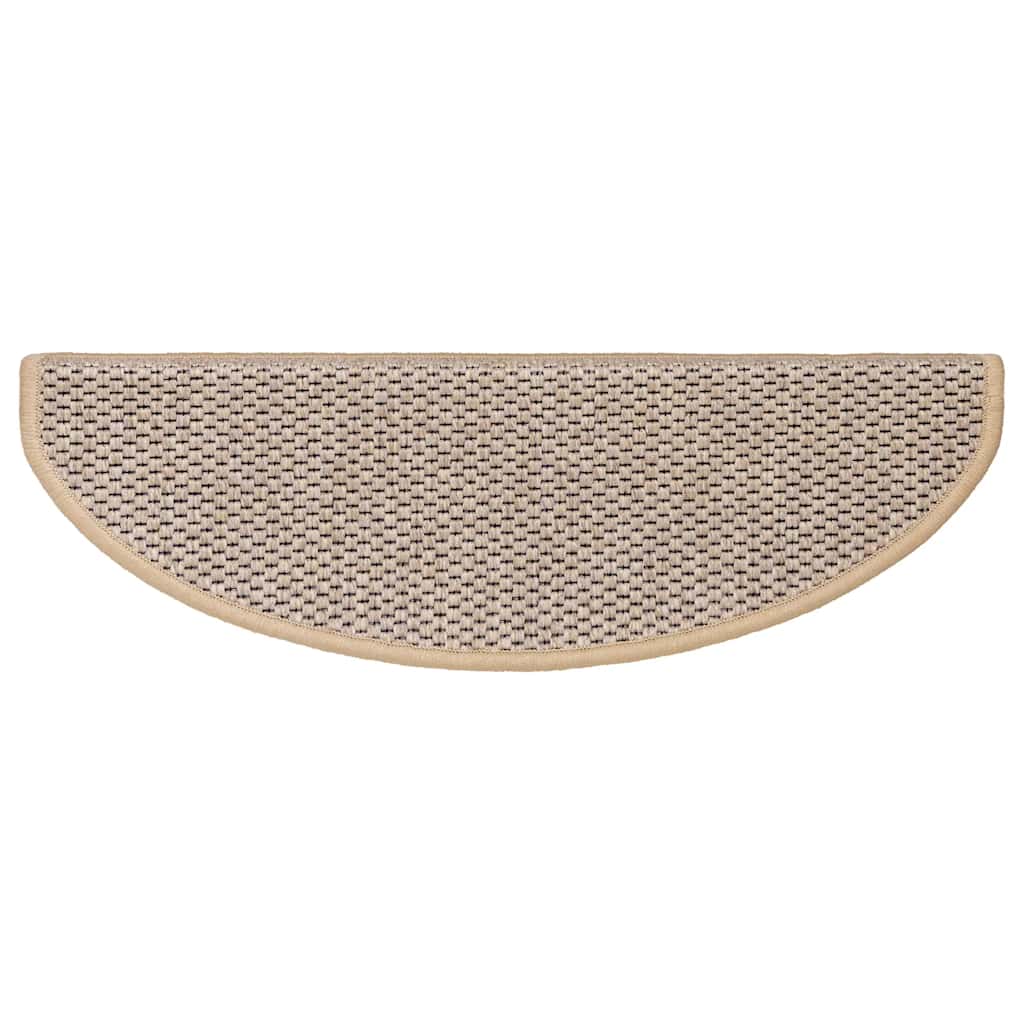Stair mats self-adhesive sisal 15 pieces 65x21x4 cm light beige