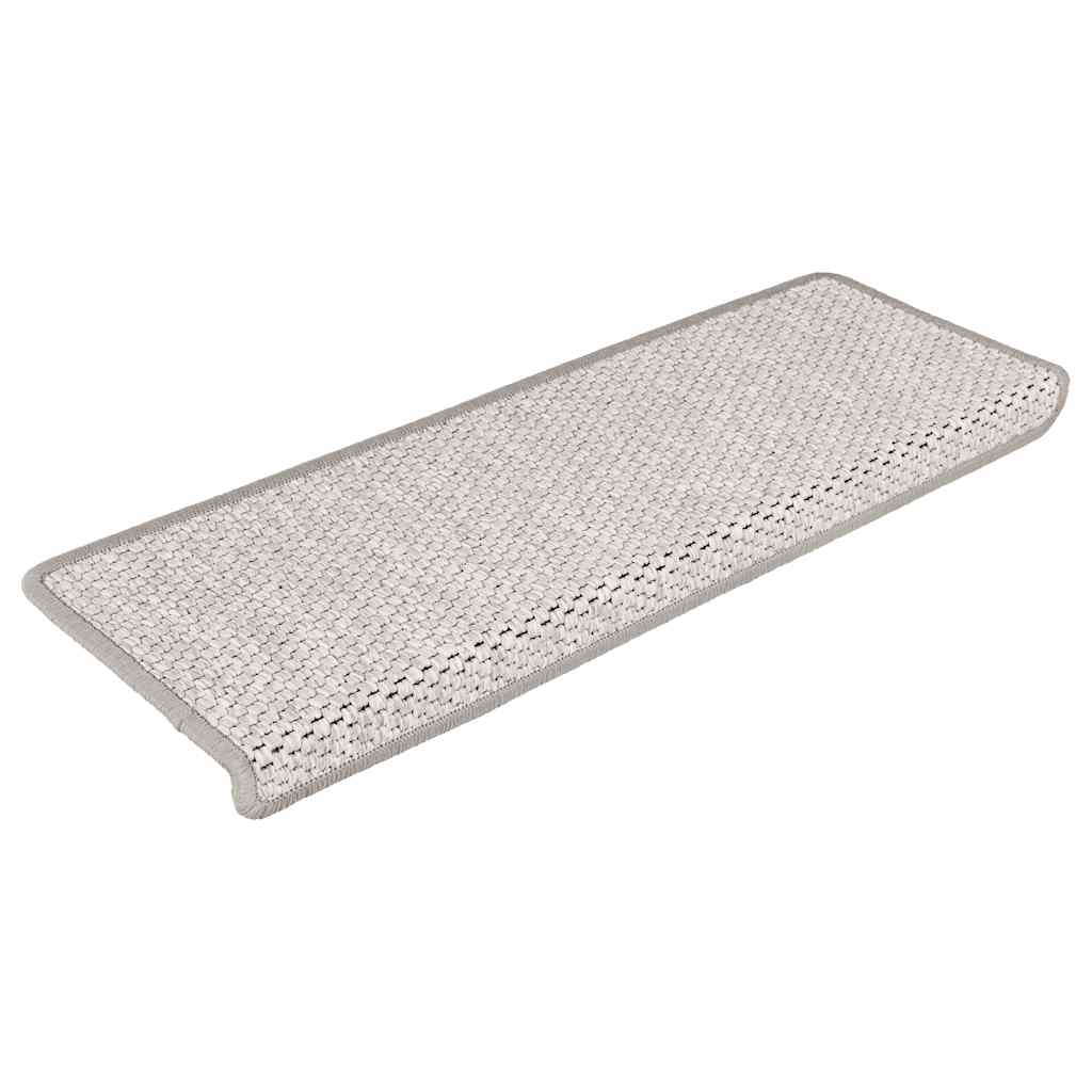 Treppenmatten Selbstklebend Sisal-Look 15 Stk. 65x21x4 Platina